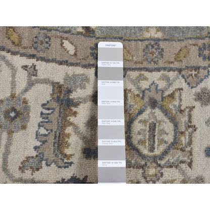 Heriz Wool Hand Knotted Rug Grey Ivory 8.1X8.1 -O087737