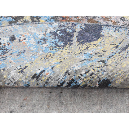 Modern and Contemporary Wool & Silk Hand Knotted Rug Grey 10.1x10.1 -O087739