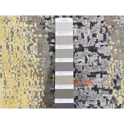 Modern and Contemporary Wool & Silk Hand Knotted Rug Grey 10.1x10.1 -O087739