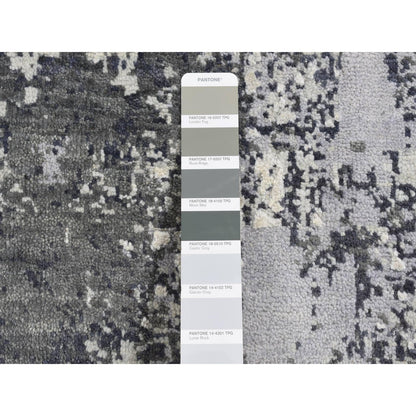 Modern and Contemporary Wool & Silk Hand Knotted Rug Grey No Border 8.1X8.1 -O087743