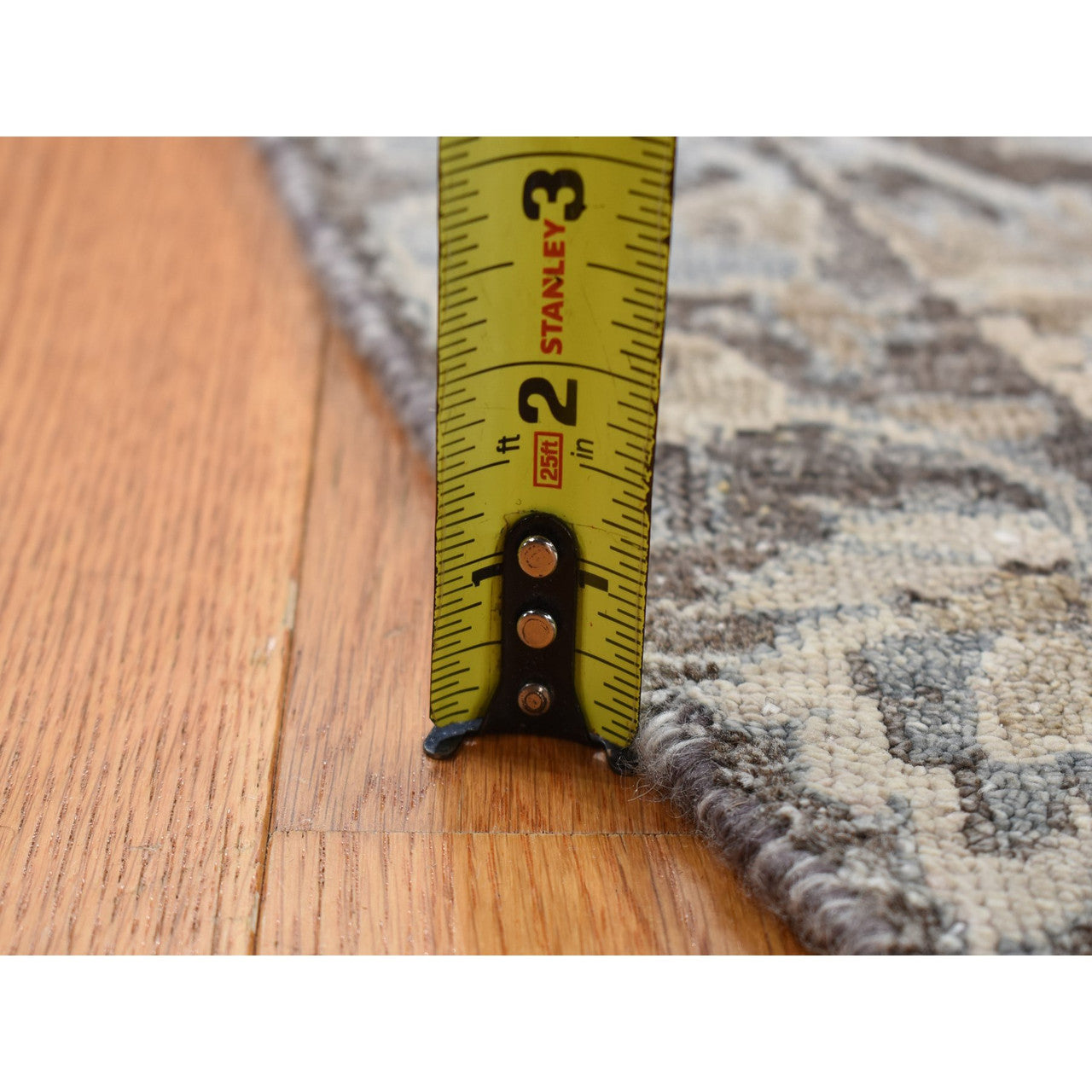 Transitional Wool & Silk Hand Knotted Rug Brown 8.0x8.0 -O087744