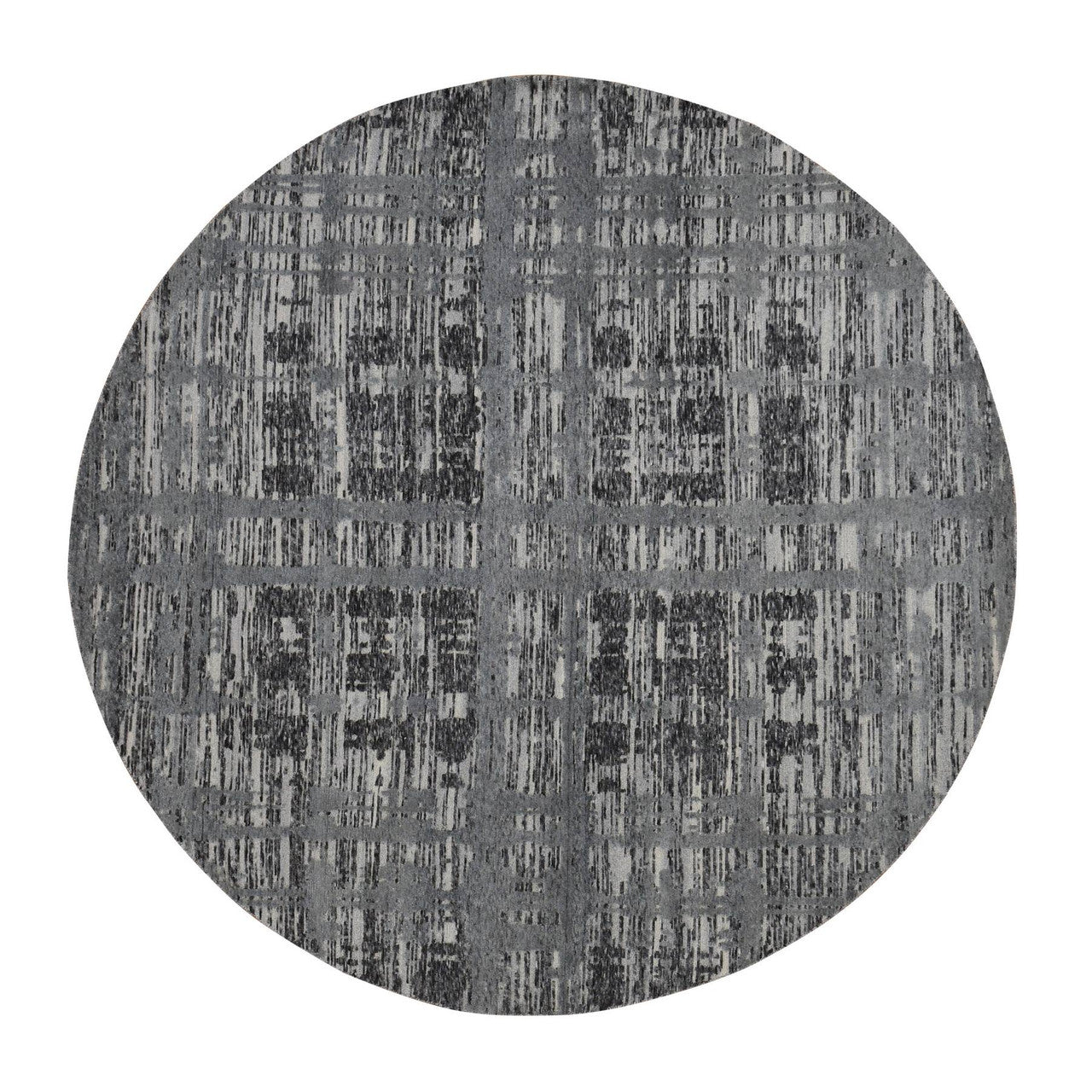 Modern and Contemporary Wool Hand Knotted Rug Grey No Border 8.0X8.0 -O087745