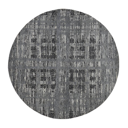 Modern and Contemporary Wool Hand Knotted Rug Grey No Border 8.0X8.0 -O087745