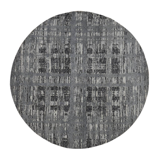 Modern and Contemporary Wool Hand Knotted Rug Grey No Border 8.0X8.0 -O087745
