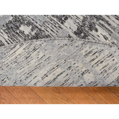 Modern and Contemporary Wool Hand Knotted Rug Grey No Border 8.0X8.0 -O087745