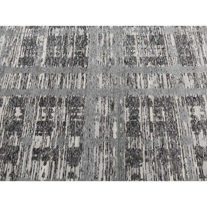 Modern and Contemporary Wool Hand Knotted Rug Grey No Border 8.0X8.0 -O087745