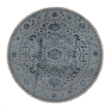 Heriz Wool & Silk Hand Knotted Rug Grey No Border 10.0X10.0 -O087747