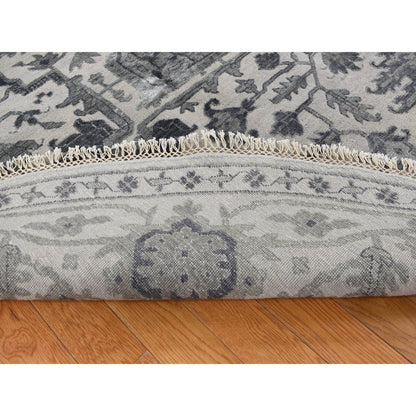 Heriz Wool & Silk Hand Knotted Rug Grey No Border 10.0X10.0 -O087747