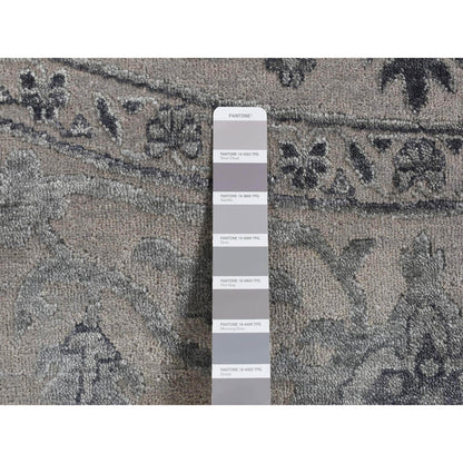 Heriz Wool & Silk Hand Knotted Rug Grey No Border 10.0X10.0 -O087747
