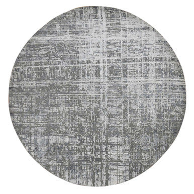 Modern and Contemporary Wool & Silk Hand Knotted Rug Grey No Border 10.3X10.3 -O087749
