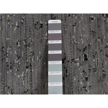 Transitional Wool & Silk Hand Knotted Rug Grey Gray 9.10X9.10 -O087753