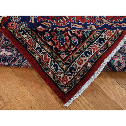 Persian Wool Hand Knotted Rug Red Black 6.8X10.4 -O087756