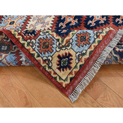 Kazak Wool Hand Knotted Rug Red Yellow 4.0X5.7 -O087759