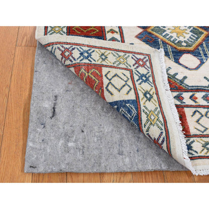Kazak Wool Hand Knotted Rug Ivory Ivory 4.10X7.0 -O087764