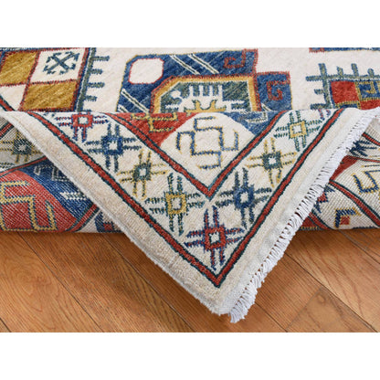 Kazak Wool Hand Knotted Rug Ivory Ivory 4.10X7.0 -O087764