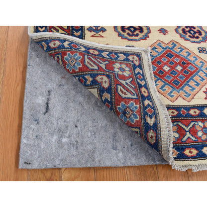 Kazak Wool Hand Knotted Rug Ivory Red 3.0X4.7 -O087765