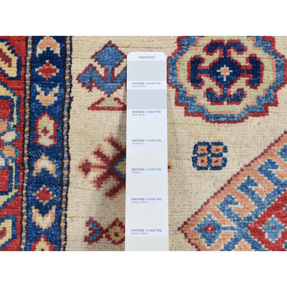 Kazak Wool Hand Knotted Rug Ivory Red 3.0X4.7 -O087765