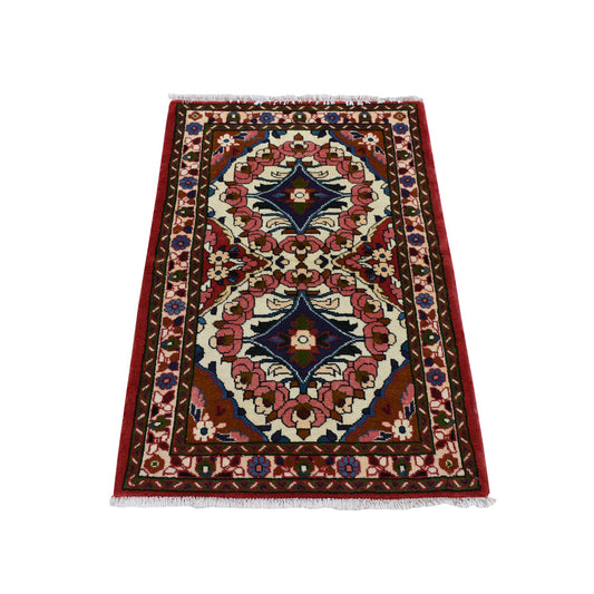 Persian Wool Hand Knotted Rug Ivory Ivory 2.9X4.0 -O087773