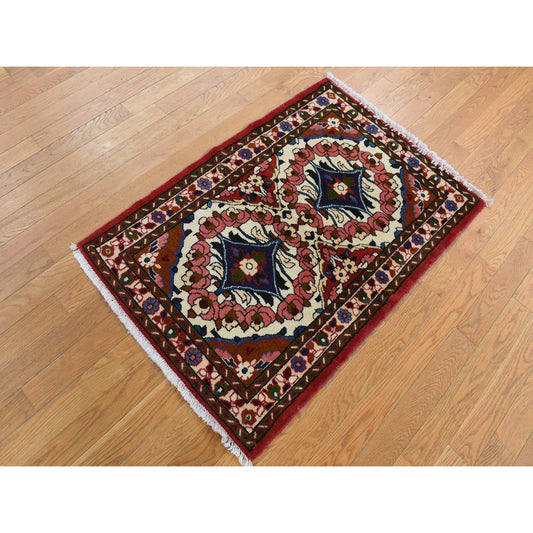 Persian Wool Hand Knotted Rug Ivory Ivory 2.9X4.0 -O087773