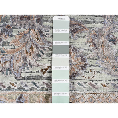 Oushak And Peshawar Wool & Silk Hand Knotted Rug Green Duck Green 2.0X3.0 -O087776