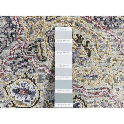 Transitional Wool & Silk Hand Knotted Rug Grey No Border 2.0X3.1 -O087782