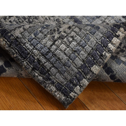 Modern and Contemporary Wool & Silk Hand Knotted Rug Grey No Border 2.2X3.2 -O087785