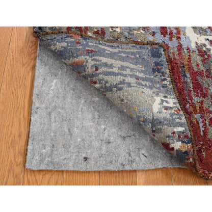 Modern and Contemporary Wool & Silk Hand Knotted Rug Grey No Border 2.0X3.0 -O087787