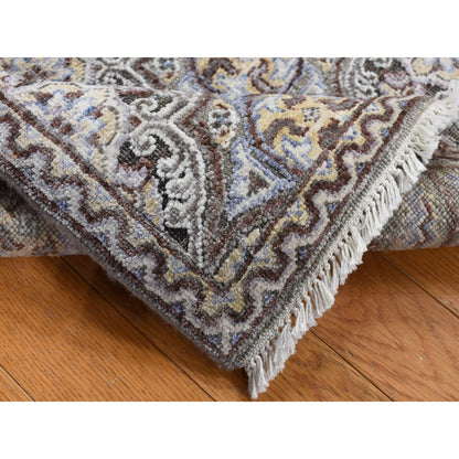 Transitional Wool & Silk Hand Knotted Rug Grey Gray 2.1X3.1 -O087788