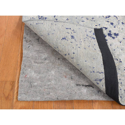 Transitional Wool & Silk Hand Knotted Rug Grey No Border 2.0X3.1 -O087791