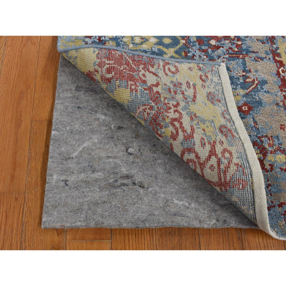 Modern and Contemporary Wool & Silk Hand Knotted Rug Blue No Border 2.0X3.0 -O087792