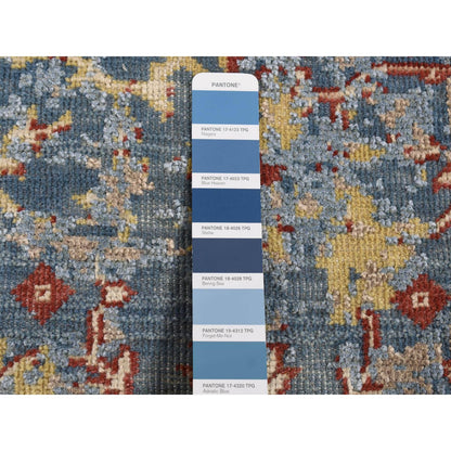 Modern and Contemporary Wool & Silk Hand Knotted Rug Blue No Border 2.0X3.0 -O087792