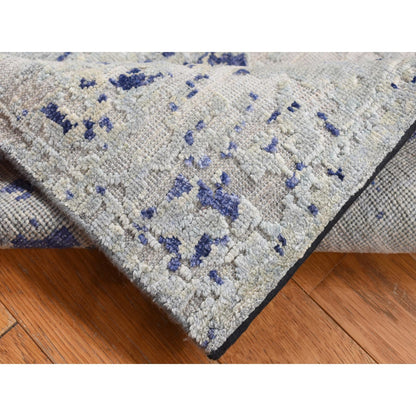 Transitional Wool & Silk Hand Knotted Rug Grey No Border 2.0X3.1 -O087794