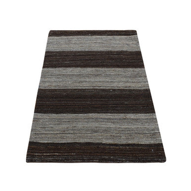 Flat Weave Wool Hand Woven Rug Brown No Border 2.0X3.0 -O087796