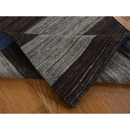 Flat Weave Wool Hand Woven Rug Brown No Border 2.0X3.0 -O087796