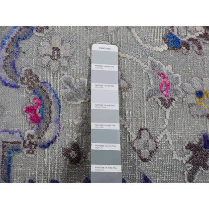 Modern and Contemporary Wool & Silk Hand Knotted Rug Grey No Border 2.0X3.2 -O087799