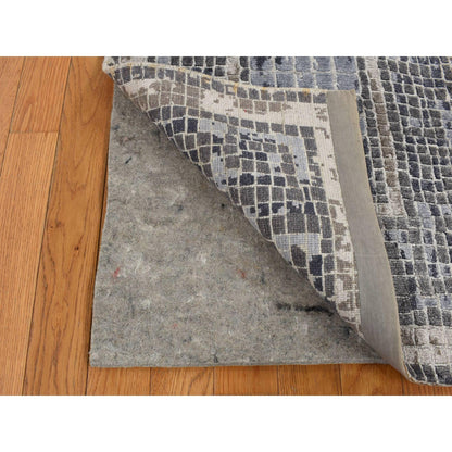 Modern and Contemporary Wool & Silk Hand Knotted Rug Grey Gray 2.3X3.2 -O087801