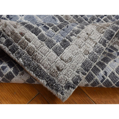 Modern and Contemporary Wool & Silk Hand Knotted Rug Grey Gray 2.3X3.2 -O087801