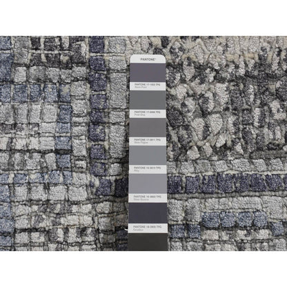 Modern and Contemporary Wool & Silk Hand Knotted Rug Grey Gray 2.3X3.2 -O087805
