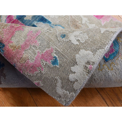 Modern and Contemporary Wool & Silk Hand Knotted Rug Grey No Border 2.0X3.0 -O087807