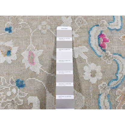 Modern and Contemporary Wool & Silk Hand Knotted Rug Grey No Border 2.0X3.0 -O087807