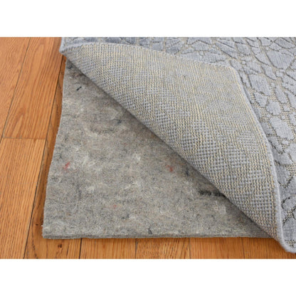 Modern and Contemporary Wool & Silk Hand Knotted Rug Grey No Border 2.0X3.0 -O087808