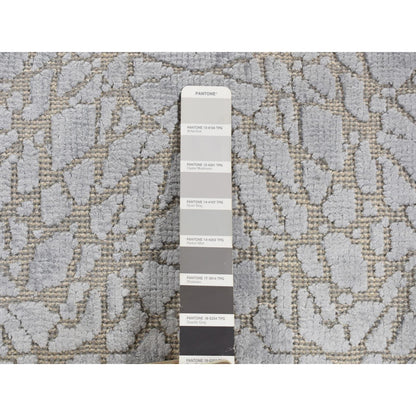 Modern and Contemporary Wool & Silk Hand Knotted Rug Grey No Border 2.0X3.0 -O087808