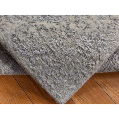 Modern and Contemporary Wool & Silk Hand Loomed Rug Grey No Border 2.0X3.0 -O087812