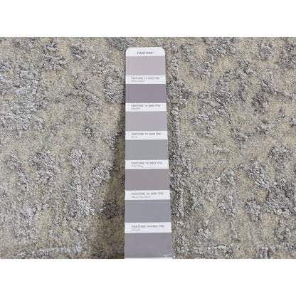 Modern and Contemporary Wool & Silk Hand Loomed Rug Grey No Border 2.0X3.0 -O087812