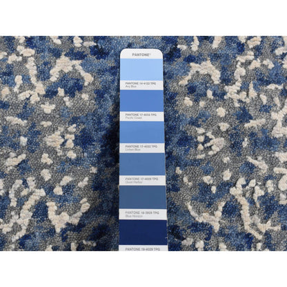 Transitional Wool & Silk Hand Knotted Rug Blue No Border 2.0X3.0 -O087815