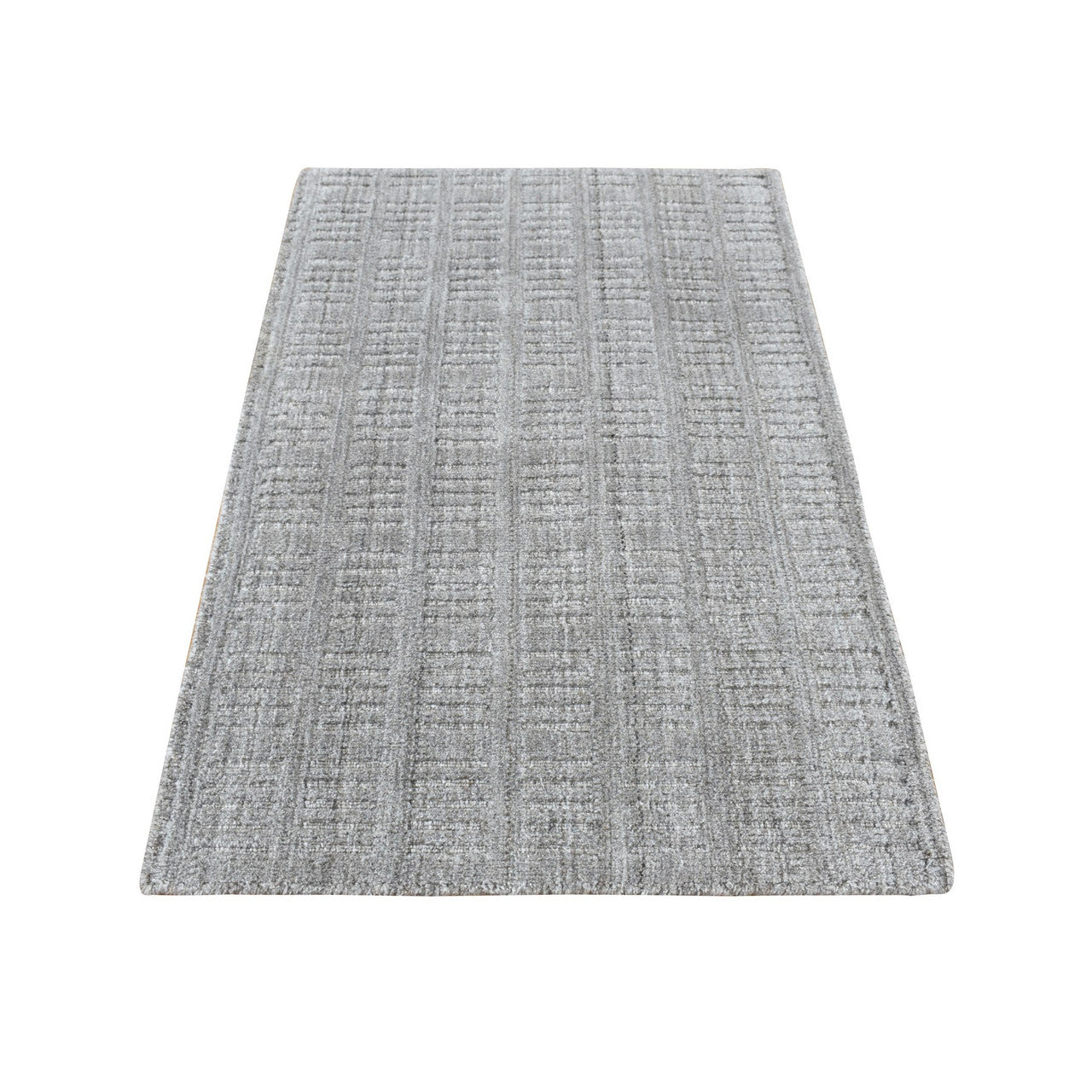 Gray 2'0" x 3'0" Modern and Contemporary Handloom Wool Rug - Sku: O087825