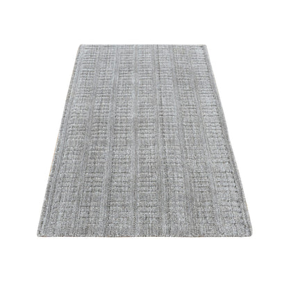 Modern and Contemporary Wool Hand Loomed Rug Grey No Border 2.0X3.0 -O087825