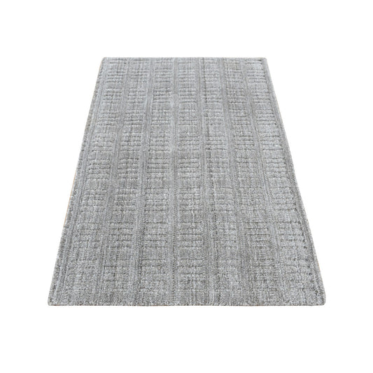 Modern and Contemporary Wool Hand Loomed Rug Grey No Border 2.0X3.0 -O087825