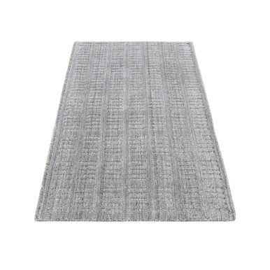 Modern and Contemporary Wool Hand Loomed Rug Grey No Border 2.0X3.0 -O087825