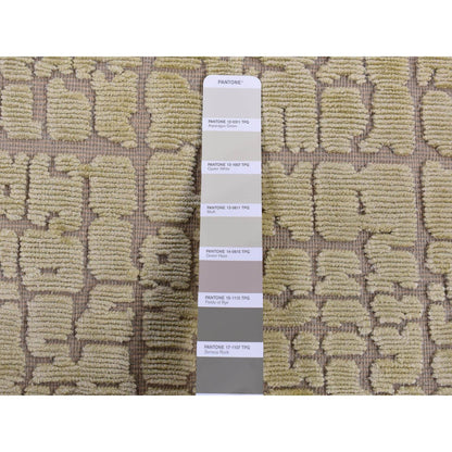 Modern and Contemporary Wool Hand Knotted Rug Beige No Border 2.0X3.0 -O087829